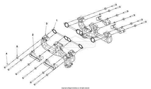 Engine Group - Exhaust Manifold Diagram and Parts List for 076660-01  Briggs and Stratton Generator